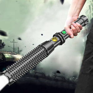 Self-Defense Wolf Tooth Stick Outdoor USB Rechargeable Car Led Security Patrol Broken Window Power Flashlight Heaventlyshop