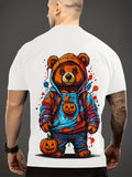 2024 Summer Trendy Men's T-shirt - Cool Bear Pattern, Soft Polyester Fiber, Round Neck Short Sleeve, Street Style
