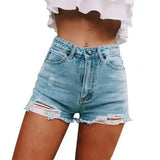 High Waist Ripped Denim Shorts: Women's Summer Fashion Heaventlyshop