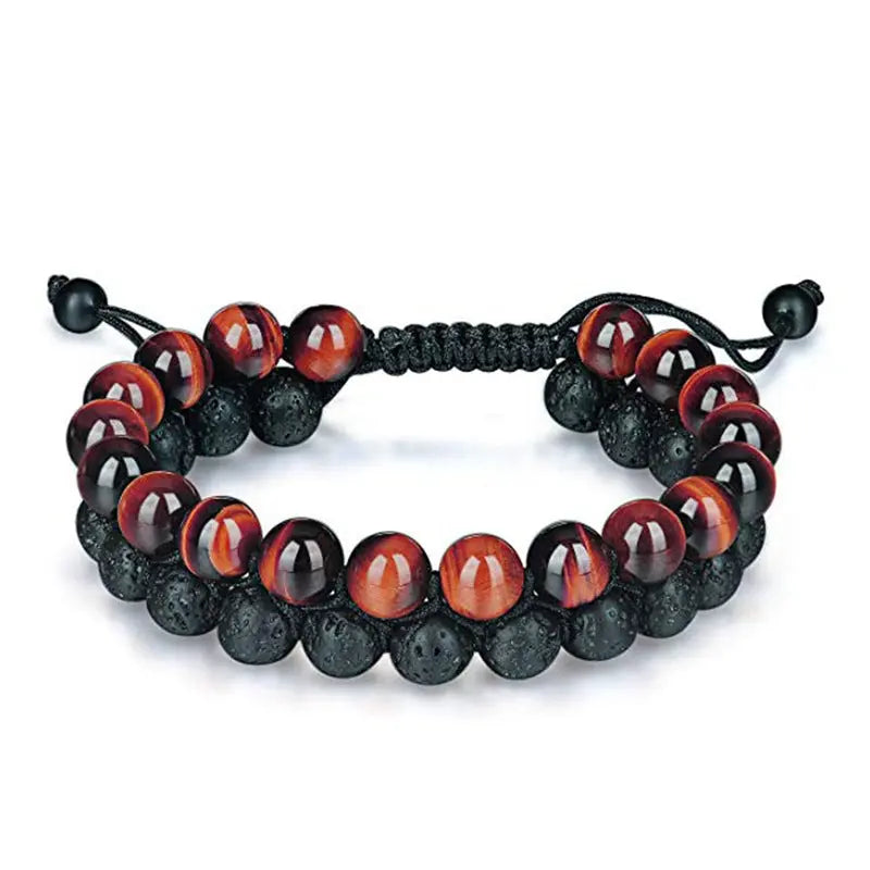 Tiger Eye Couple Bracelets Matte Black Agate Beads Bracelet Heaventlyshop