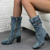 Denim mid boots Heaventlyshop