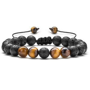 Tiger Eye Couple Bracelets Matte Black Agate Beads Bracelet Heaventlyshop