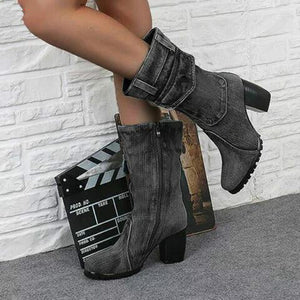 Denim mid boots Heaventlyshop