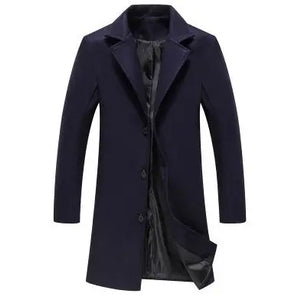 Autumn And Winter New Mens Solid Color Casual Business Woolen Coats Heaventlyshop