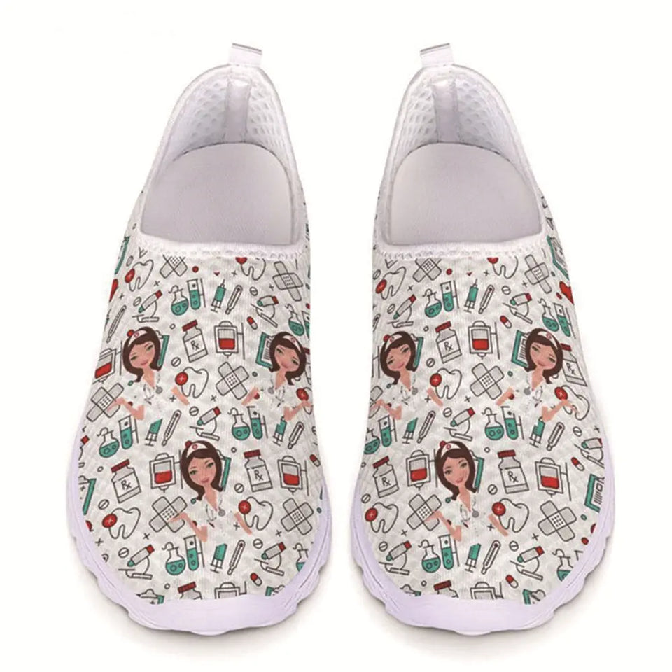 Nurse cartoon printed shoes Heaventlyshop