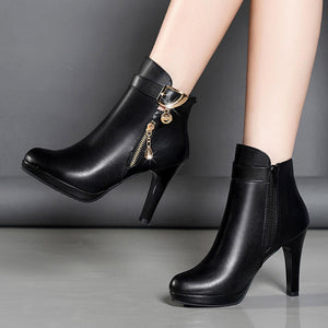 Womens Autumn Leather Boots Heaventlyshop