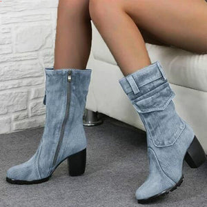 Denim mid boots Heaventlyshop