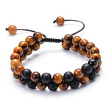 Tiger Eye Couple Bracelets Matte Black Agate Beads Bracelet Heaventlyshop