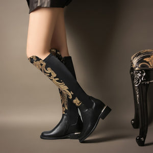 Knight boots cowhide leather boots Heaventlyshop