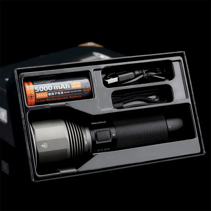 Outdoor Strong Light Flashlight 2000 Lumens Rechargeable Super Bright Flashlight Heaventlyshop