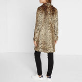 Leopard Print Plush Mid-Length Fur Coat Women's Coat Heaventlyshop