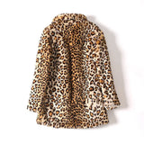 Leopard Print Plush Mid-Length Fur Coat Women's Coat Heaventlyshop