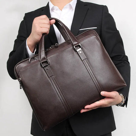 Gentleman Style Leather Men's Bags Business Bag Briefcases Men's Handbags Atmospheric And Stable Handbags Heaventlyshop