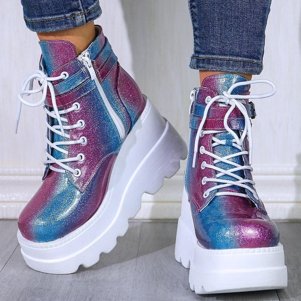 High-Heeled Colorful Short Boots Boots Heaventlyshop