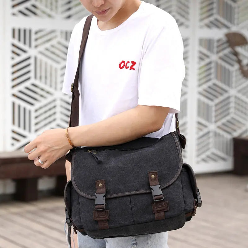 Men's Canvas Shoulder Bags Casual Men's Bags Messenger Bags Multifunctional Bags Heaventlyshop