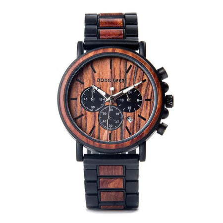 Luxury Wood Stainless Steel Men Watch Stylish Wooden Heaventlyshop