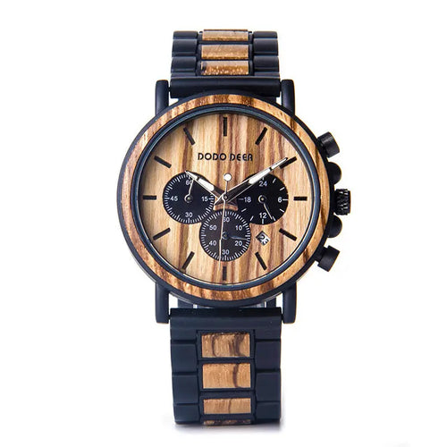 Luxury Wood Stainless Steel Men Watch Stylish Wooden Heaventlyshop