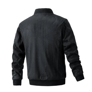 Suede Stand Collar Men's Jacket Double Zipper Pocket Clothing Mens Heaventlyshop