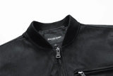 Suede Stand Collar Men's Jacket Double Zipper Pocket Clothing Mens Heaventlyshop