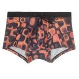 Men's Brown Printed Boxer Swimming Trunks Heaventlyshop