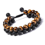 Tiger Eye Couple Bracelets Matte Black Agate Beads Bracelet Heaventlyshop