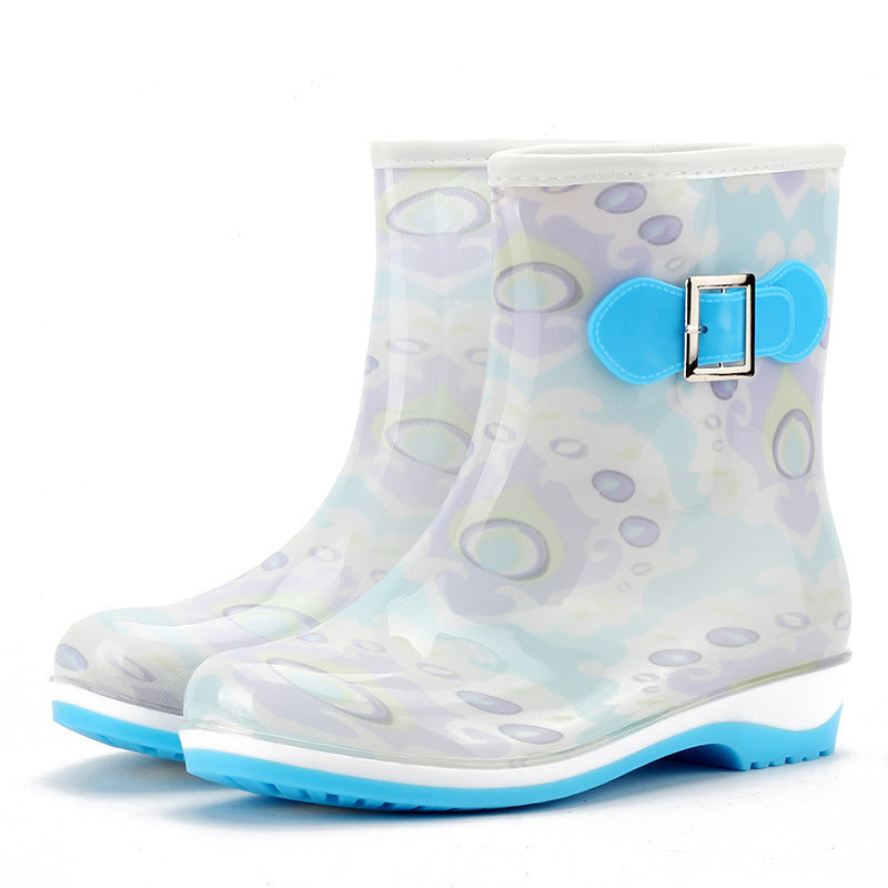 Rain boots warm mid tube snow boots Heaventlyshop