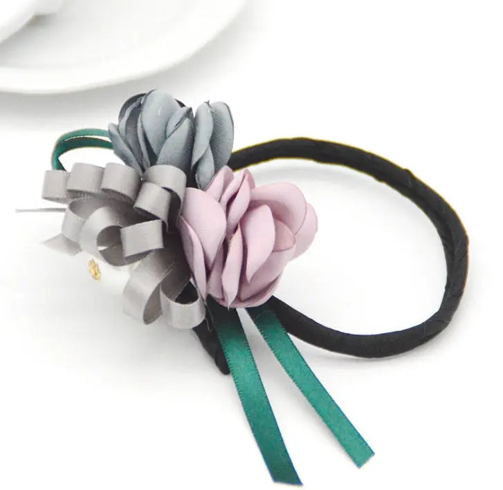 Half Bun Pearl Flower Hair Elastic Korean Hair Accessories Heaventlyshop