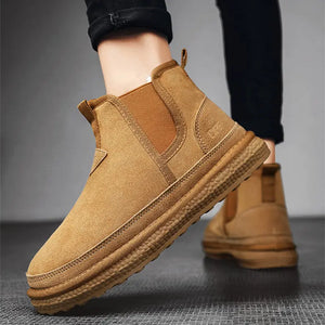 Winter Fleece Snow Boots Round-toed Flat Shoes Casual Warm Sports Shoes Men Ankle Boot Heaventlyshop