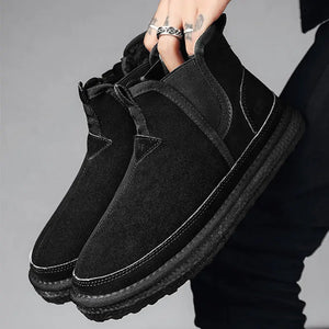 Winter Fleece Snow Boots Round-toed Flat Shoes Casual Warm Sports Shoes Men Ankle Boot Heaventlyshop