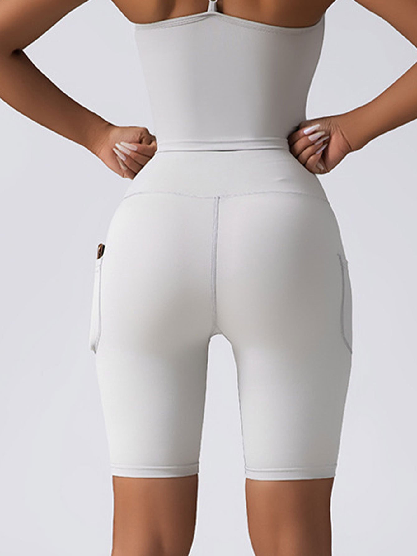 Biker Shorts Women Tummy Control  No Seam High Waist Yoga Gym Workout Running Volleyball Shorts With Pockets