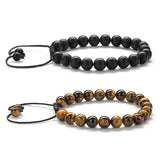 Tiger Eye Couple Bracelets Matte Black Agate Beads Bracelet Heaventlyshop