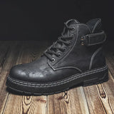 Men's High Top Round Toe Retro Work Boots Heaventlyshop