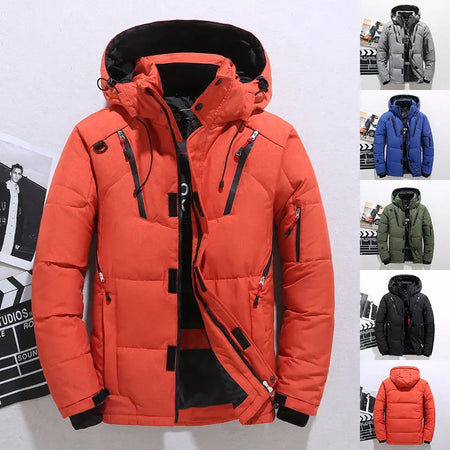 Outdoor Windproof Hooded Jacket Leisure Sports Coat With Pockets Warm Mens Clothing Heaventlyshop