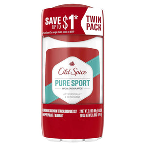Old Spice High Endurance Anti-Perspirant Deodorant for Men, Pure Sport Scent, 3.0 oz Twin Pack Heaventlyshop