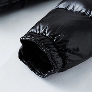 Down Jacket Black Glossy Couples Coat Heaventlyshop