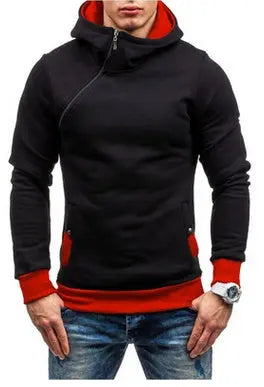 Brand Hoodie Oblique Zipper Solid Color Hoodies Men Fashion Tracksuit Male Sweatshirt Hoody Mens Heaventlyshop