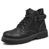 Men's High Top Round Toe Retro Work Boots Heaventlyshop