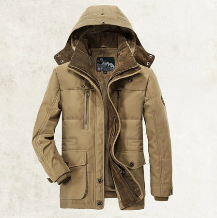 Thickened multi-pocket hooded men's cotton coat Heaventlyshop