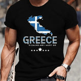 Men's Patterned Printed T-shirt, Summer Casual Short Sleeved T-shirt