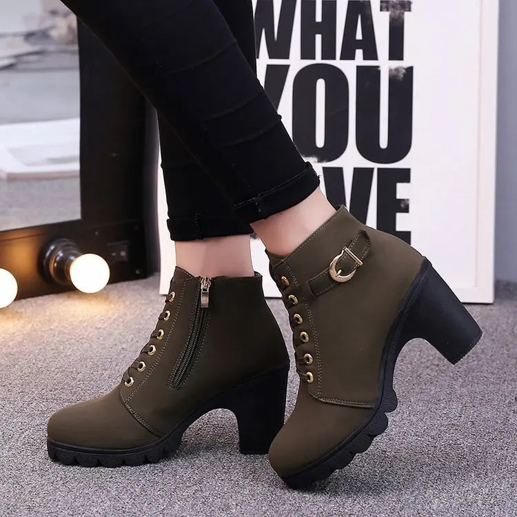 Cross strappy booties with Martin boots Heaventlyshop