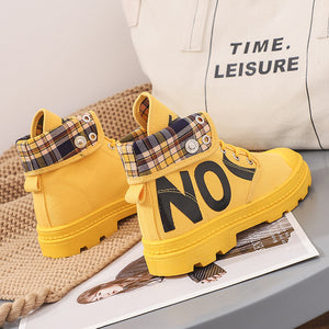 New All-match High-top Girls Canvas Short Boots Women's Shoes Heaventlyshop