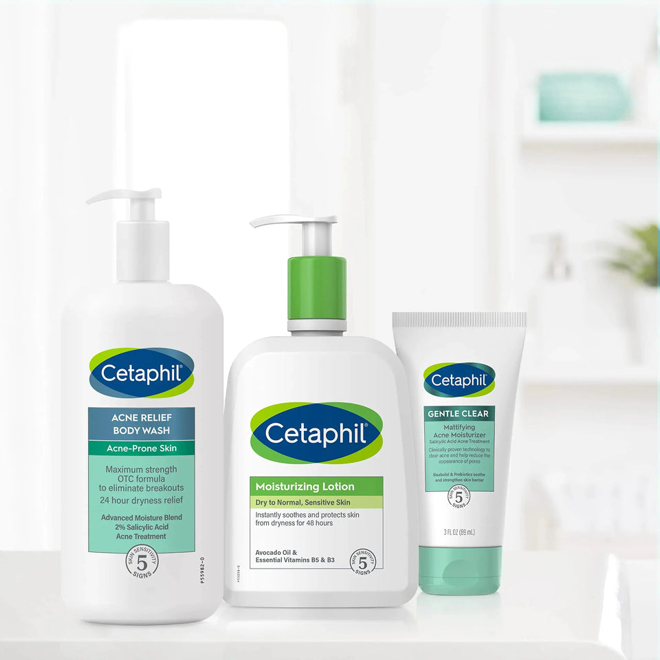 Cetaphil Body Wash, NEW Acne Relief Body Wash with 2% Salicylic Acid to Eliminate Breakouts, Gently Exfoliates and Provides 24Hr Dryness Relief, 20 oz Unscented 20 Fl Oz (Pack of 1) Heaventlyshop