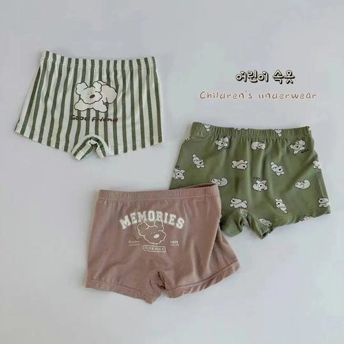 Three-piece Set Children's Underwear Modal Printing Baby Kindergarten Boxer Shorts Heaventlyshop