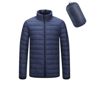 Men's Lightweight Hooded Coat Winter Warm Solid Color Zipper Jacket Fashion Portable Outerwear Top Clothing Heaventlyshop