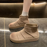 Soft Bottom Short Comfortable Back Zipper Boots Heaventlyshop