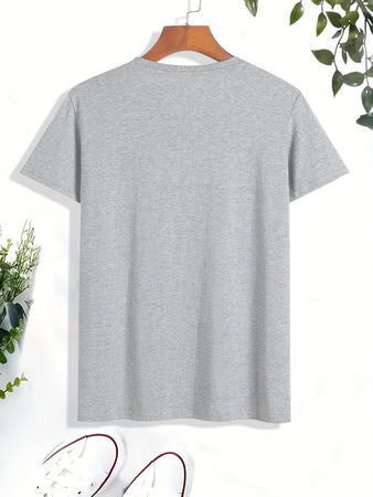 Cute Cat Nap Printed T-shirt, Men's T-shirt, Summer, Spring, Autumn Casual Short Sleeved T-shirt, Top As A Gift