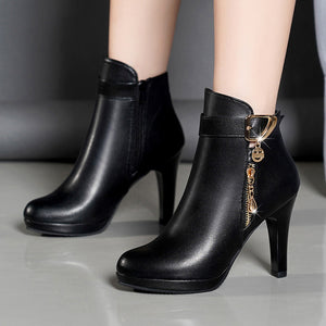 Womens Autumn Leather Boots Heaventlyshop