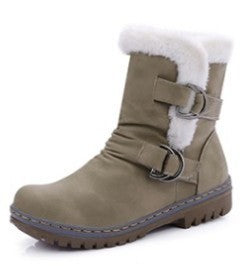 Belt Buckle Flat Martin Boots Short Snow Boots Heaventlyshop