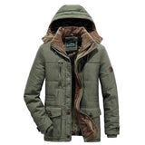 Plus Size Men's Cotton-padded Coat Multi-pocket Fleece-lined Thickened Heaventlyshop