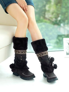 Winter Martin Boots Thick High-Heeled Boots Women's Fashion Shoes Sexy Long Long Snow Boots Heaventlyshop